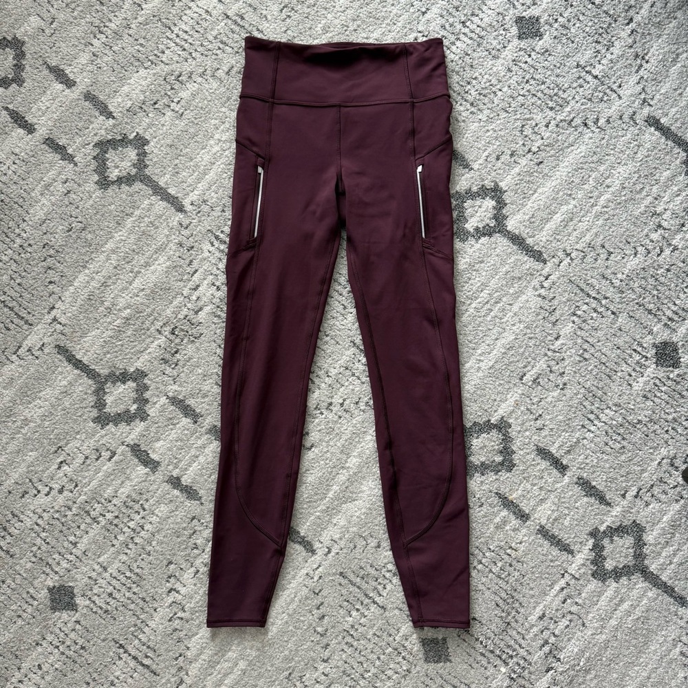 Athleta rainier spiced cabernet small tall ST running leggings tights